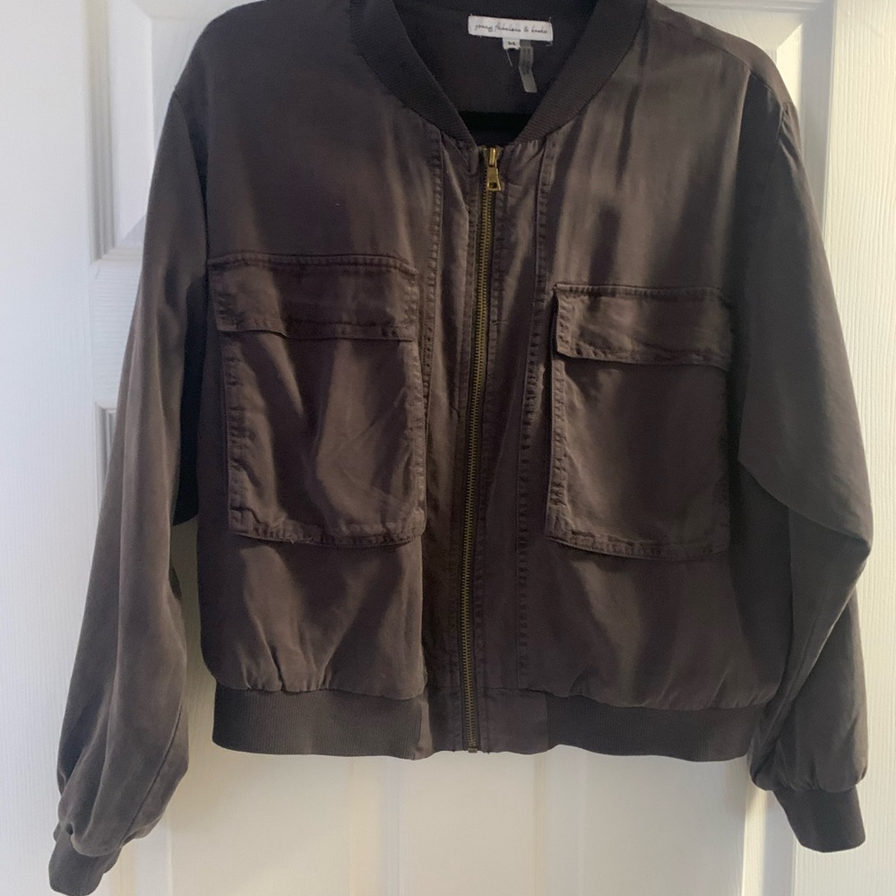 Young Fabulous & Broke Gray Bomber Jacket